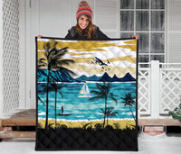 Hawaiian Poster View Classic Premium Quilt - Polynesian Pride