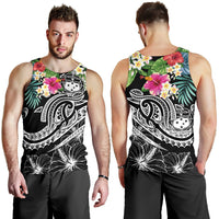 Polynesian Samoa Men's Tank Top - Summer Plumeria (Black) - Polynesian Pride