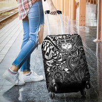 Samoa Polynesian Luggage Covers - White Turtle Flowing - Polynesian Pride