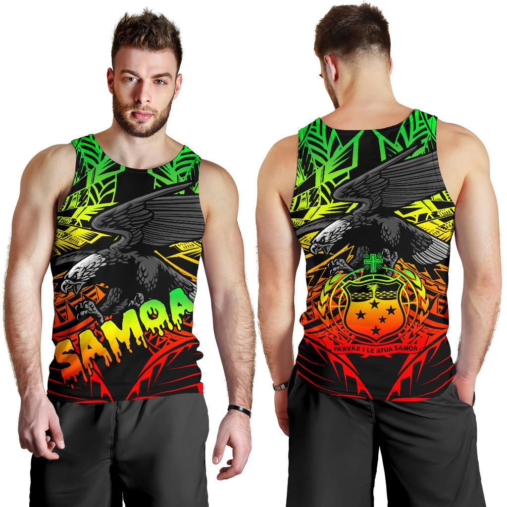 Samoa Polynesian Men's Tank Top - Eagle Tribal Pattern Reggae Reggae - Polynesian Pride