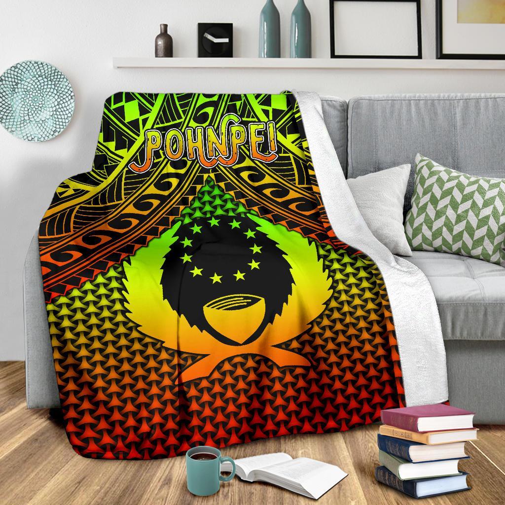 Polynesian Pohnpei Premium Blanket - Reggae Vintage Polynesian Patterns - Polynesian Pride