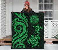 American Samoa Premium Quilt - Green Tentacle Turtle - Polynesian Pride