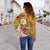 FSM Women's Off Shoulder Sweater - Turtle Plumeria (Gold) - Polynesian Pride