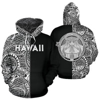 Polynesian Madame Pele Kanaka Hawaii Zip Hoodie The Half White Unisex White - Polynesian Pride