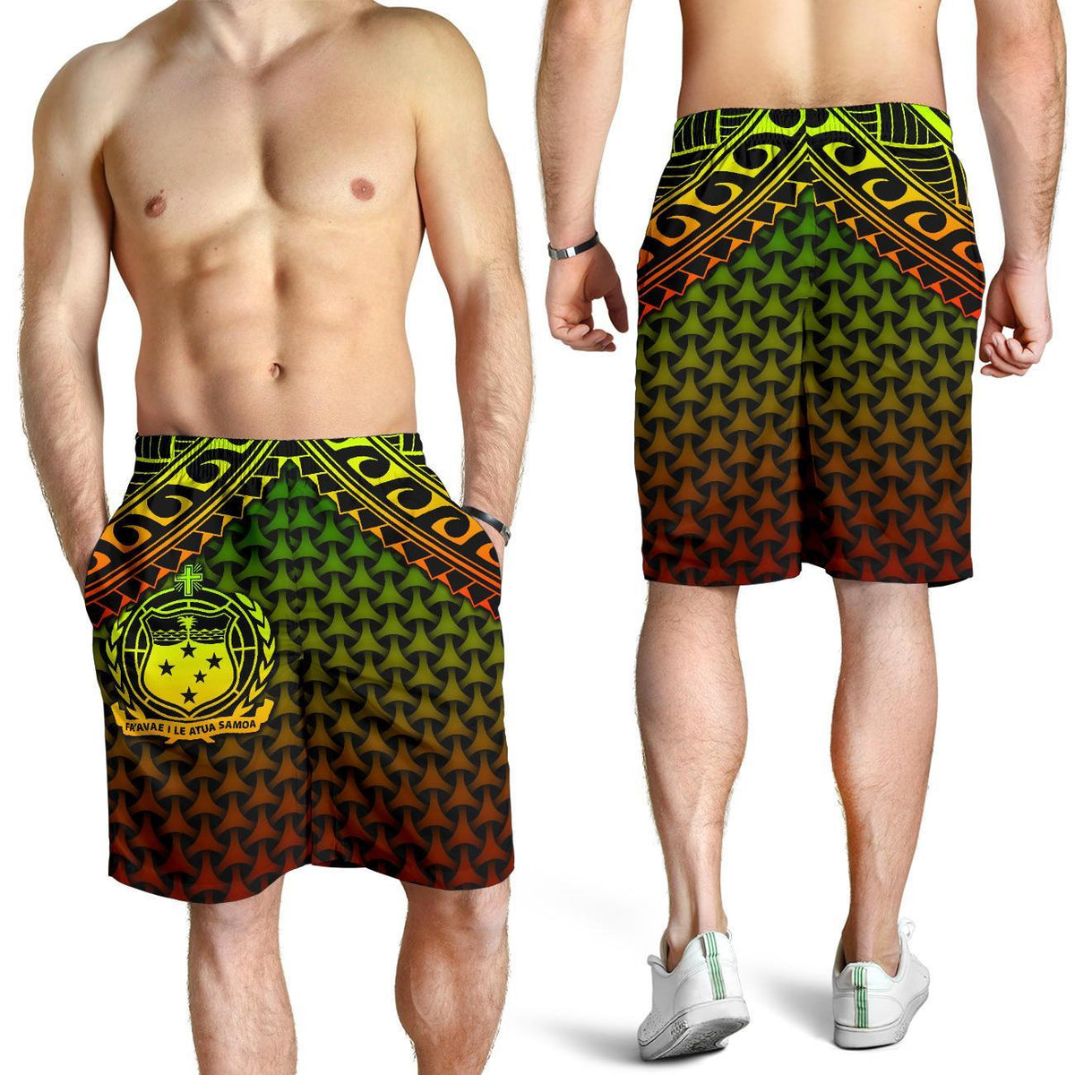 Polynesian Samoa Men's Shorts - Reggae Vintage Polynesian Patterns - Polynesian Pride