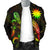 Nauru Polynesian Men's Bomber Jacket - Turtle With Blooming Hibiscus Reggae - Polynesian Pride