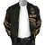 Guam Polynesian Men's Bomber Jacket - Gold Tribal Wave - Polynesian Pride