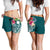 Nauru Polynesian Women's Shorts - Summer Plumeria (Turquoise) - Polynesian Pride