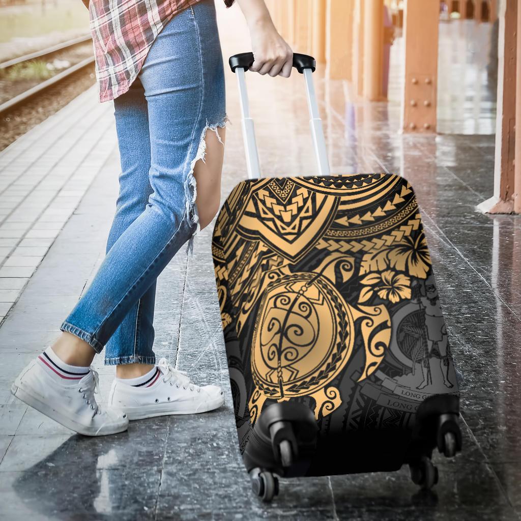 Vanuatu Polynesian Luggage Covers - Gold Turtle - Polynesian Pride