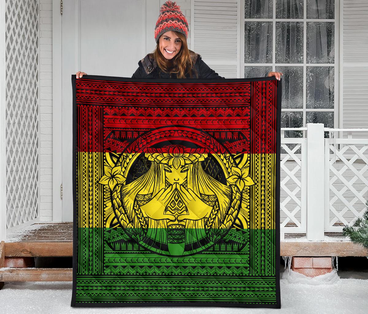 Hawaii Polynesian Pele Mauna Kea Premium Quilt - Polynesian Pride