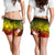 Marshall Islands Custom Personalised Women's Shorts - Humpback Whale with Tropical Flowers (Yellow) - Polynesian Pride