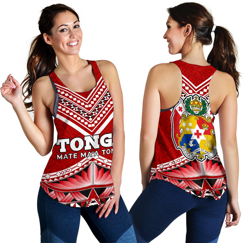 Mate Ma'a Tonga Pattern Women's Racerback Tank - Polynesian Pride