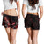 Tokelau Polynesian Women's Shorts - Turtle With Blooming Hibiscus Red - Polynesian Pride