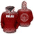 Palau All Over Hoodie Fog Red Unisex Red - Polynesian Pride