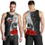 Tahiti Polynesian Custom Personalised Men's Tank Top - Coat Of Arm With Hibiscus White Black - Polynesian Pride