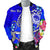 FSM Custom Personalised Men's Bomber Jacket - Turtle Plumeria (Blue) - Polynesian Pride