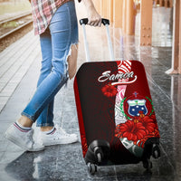 Samoa Polynesian Luggage Covers - Coat Of Arm With Hibiscus - Polynesian Pride
