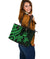 Vanuatu Large Leather Tote - Green Tentacle Turtle - Polynesian Pride