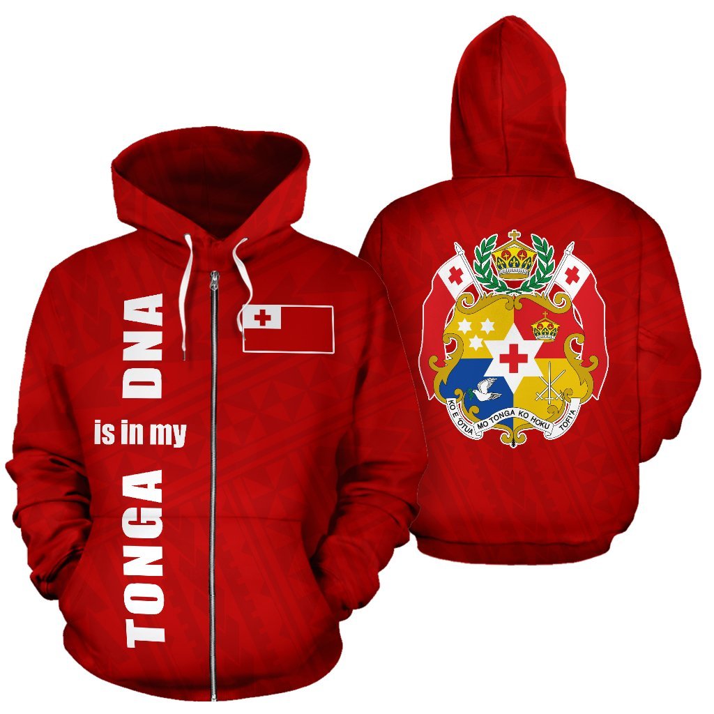 Tonga Is In My Dna Zip up Hoodie - Polynesian Pride