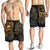 Samoa Polynesian Shorts (Men) - Gold Turtle Flowing - Polynesian Pride