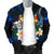 Tonga Polynesian Men's Bomber Jacket - Turtle With Plumeria Flowers - Polynesian Pride