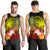 Cook Islands Custom Personalised Men's Tank Top - Humpback Whale with Tropical Flowers (Yellow) - Polynesian Pride