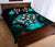 Kosrae Polynesian Quilt Bed Set Hibiscus Turquoise - Polynesian Pride