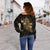 Polynesian Women's Off Shoulder Sweater - Gold Pineapple - Polynesian Pride