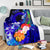 CNMI Custom Personalised Premium Blanket - Humpback Whale with Tropical Flowers (Blue) - Polynesian Pride