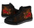 Polynesian Hawaii Kanaka Maoli High Top Shoes - Humpback Whale with Hibiscus (Golden) - Polynesian Pride