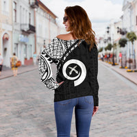 Vanuatu Custom Personalised Women's Off Shoulder Sweater - Curve Style - Polynesian Pride