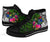 Cook Islands High Top Shoes - Turtle Plumeria Banana Leaf - Polynesian Pride