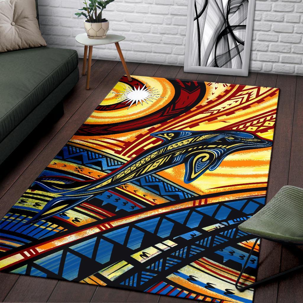 Marshall Island Area Rug - Dolphin Surfing - Polynesian Pride