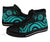 Cook Islands High Top Canvas Shoes - Turquoise Tentacle Turtle - Polynesian Pride