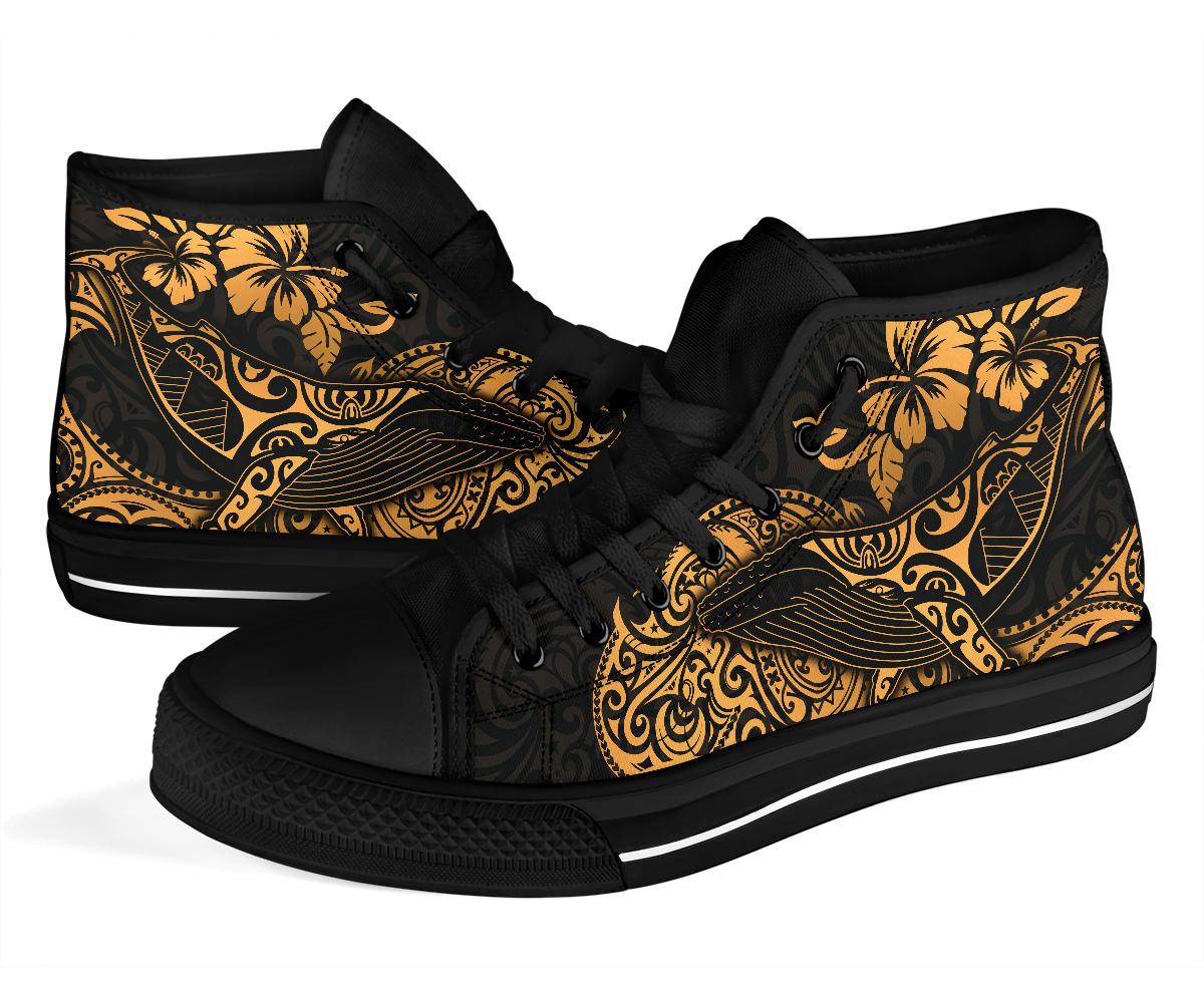 Polynesian Hawaii High Top Shoes - Polynesian Golden Humpback Whale - Polynesian Pride