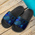 Cook Islands Slide Sandals - Turtle Hibiscus Pattern Blue - Polynesian Pride