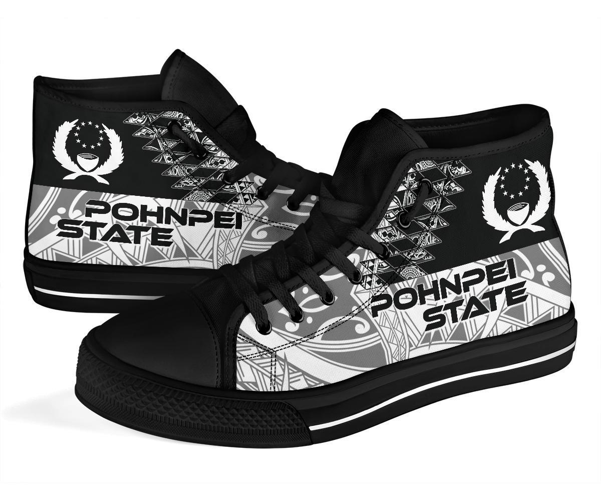 Pohnpei State High Top Shoes - White Color Symmetry Style - Polynesian Pride