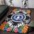 Northern Mariana Islands Area Rug - Coat Of Arms With Tropical Flowers - Polynesian Pride