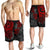 Tahiti Polynesian Men Shorts - Red Turtle Hibiscus Flowing - Polynesian Pride