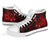 Polynesian Hawaii Kanaka Maoli High Top Shoes - Humpback Whale with Hibiscus (Red) - Polynesian Pride