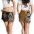 Kosrae Micronesia Women's Shorts Gold - Turtle With Hook Women Gold - Polynesian Pride