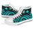 Papua New Guinea High Top Canvas Shoes - Turquoise Tentacle Turtle - Polynesian Pride