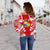 Tonga Women's Off Shoulder Sweater - Polynesian Tattoo Flag - Polynesian Pride