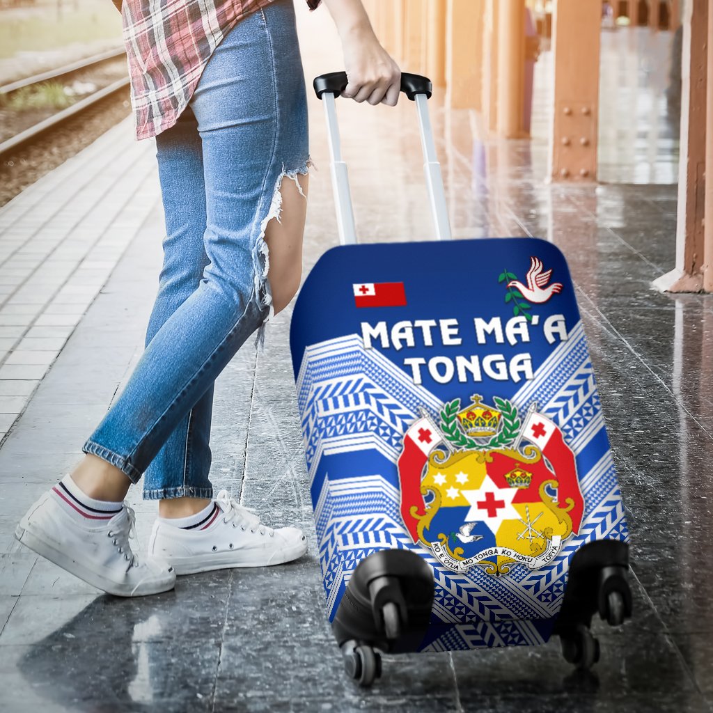 Mate Ma'a Tonga Rugby Luggage Covers Polynesian Creative Style - Blue - Polynesian Pride