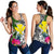 Hawaii Women's Racerback Tank White - Turtle Plumeria Banana Leaf - Polynesian Pride