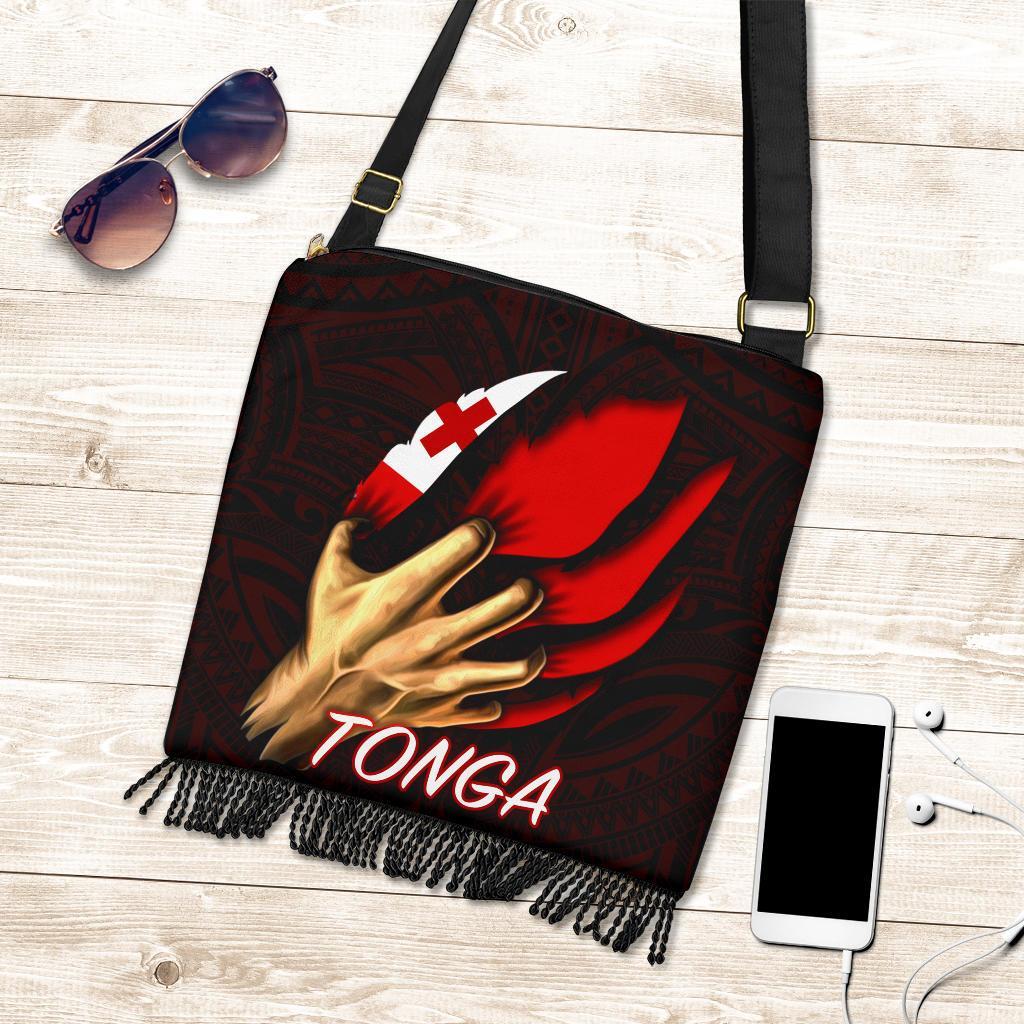 Tonga Crossbody Boho Handbag - Tonga In Me (Red) One Style One Size Red - Polynesian Pride