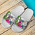 Chuuk Custom Personalised Slide Sandals White - Turtle Plumeria Banana Leaf - Polynesian Pride