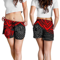 Tahiti Polynesian Women's Shorts - Red Turtle - Polynesian Pride