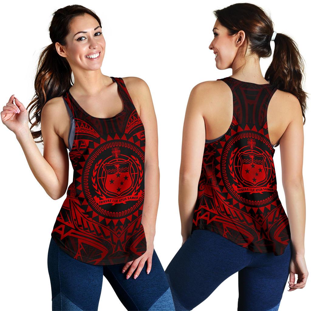 Samoa Polynesian Women's Racerback Tank - Samoa Red Seal Red - Polynesian Pride