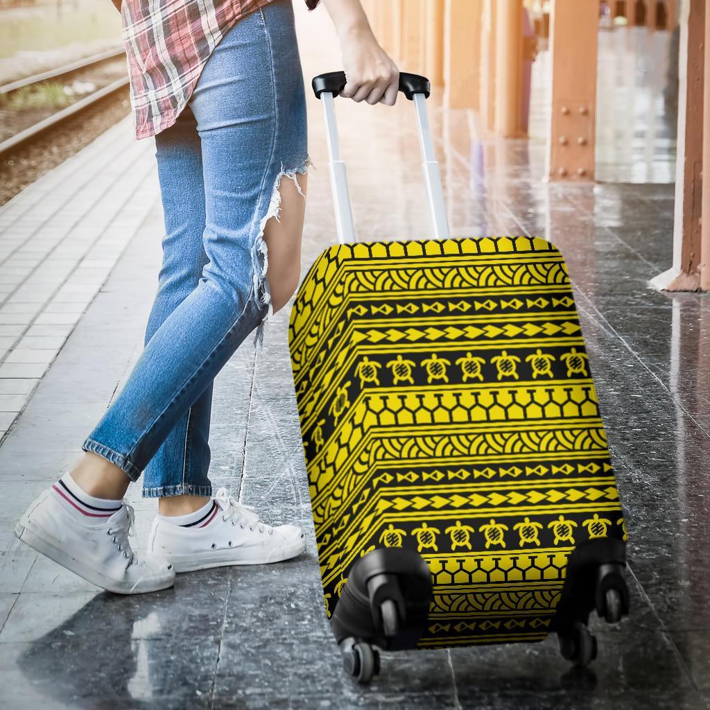 Polynesian Tattoo Tribal Yellow Luggage Covers - Polynesian Pride